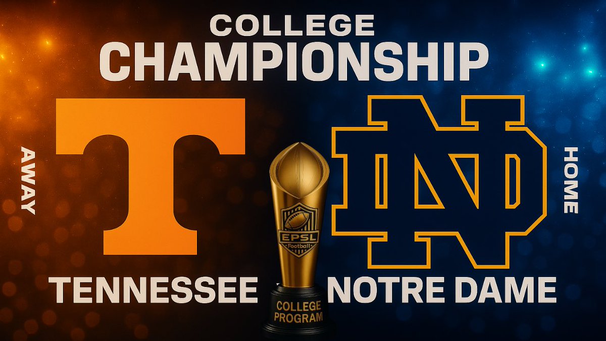 EPSL_Central's tweet photo. EPSL College Championship kicking off today @ 4pm pst! Tennessee and Notre Dame go head to head in the chip. Who will be crowned the inaugural EPSL College Program champs?

Tune in live: 
https://t.co/1KvSzcmTDG https://t.co/nbwXzYa2LC