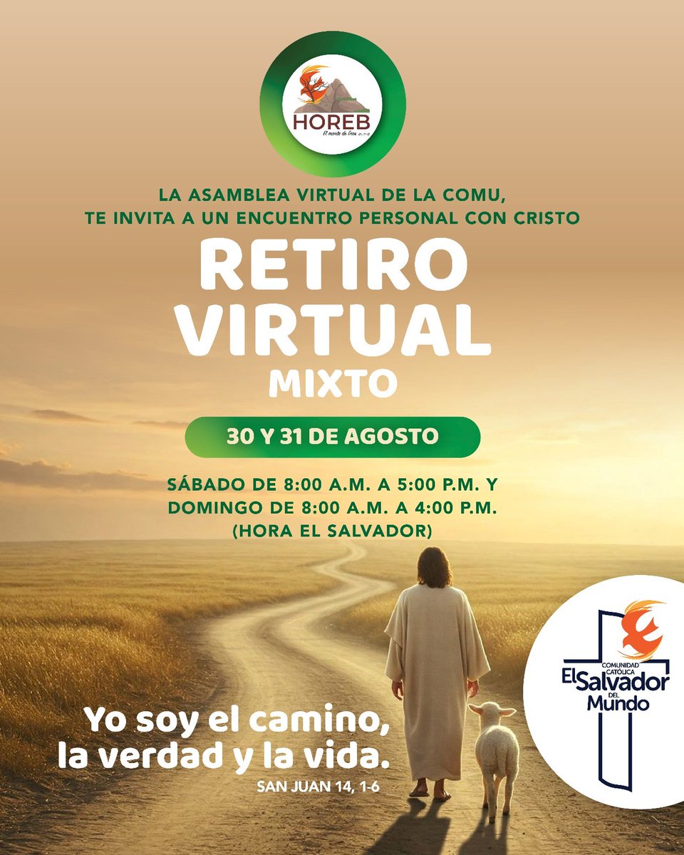 ComunidadCESM's tweet image. #RetiroVirtualMixto
Te invitamos a tener un encuentro personal con Cristo 🙌.
Un retiro para hombres y mujeres que quieran renovar sus fuerzas y tener una cita de amor con Jesús ❤.

📅 sábado 30 y domingo 31 de agosto.

#JesúsTeEspera #LaComu36Años  #DiosEsAmor