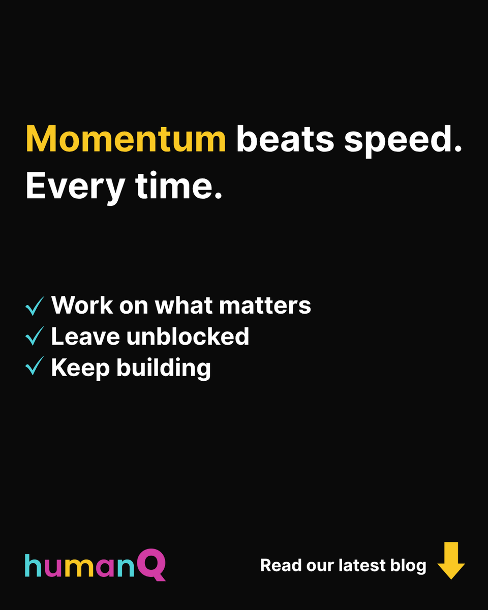 gethumanq's tweet photo. Speed ≠ progress.
Momentum is what sticks.

It starts in 60 minutes—with a QPod.

New blog:
✅ What momentum looks like
✅ Why speed alone fails
✅ How QPods create traction

📖https://t.co/2BuuVs6d61
#QPods #MomentumMatters #FutureOfWork #HumanQ https://t.co/7kqPeFdP5o