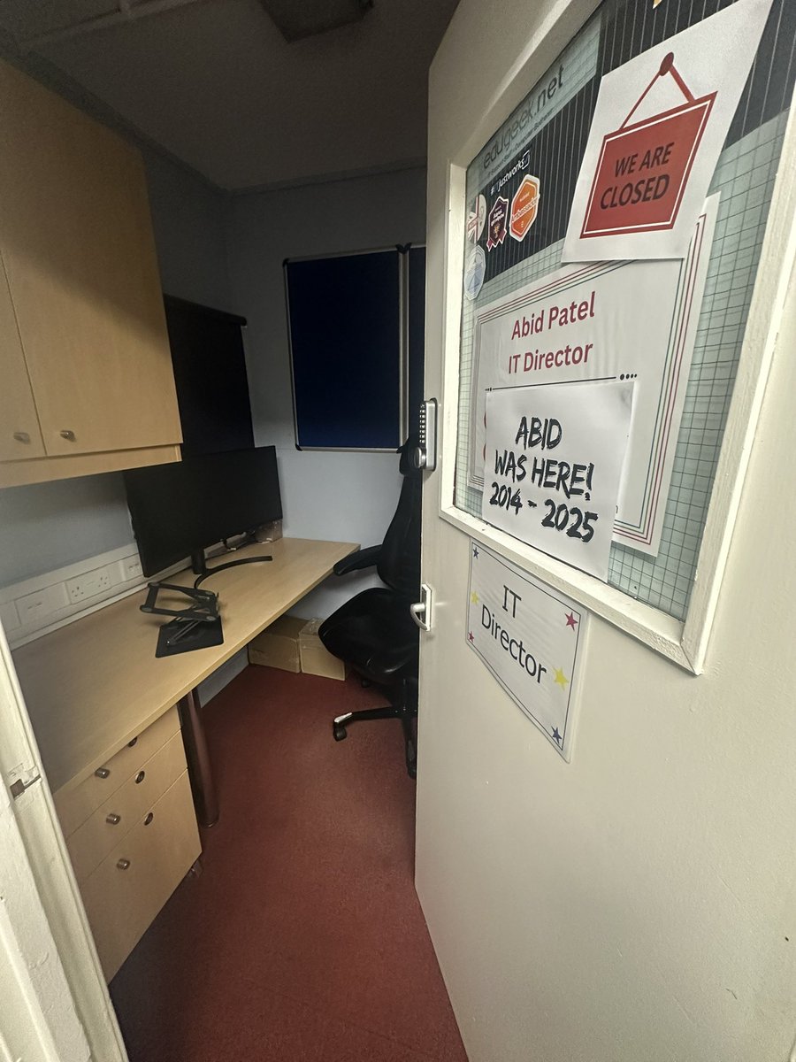 abid_patel's tweet image. It’s the end of an era! 👋

“Once upon a time, there was an IT Director who lived in a cupboard, which he affectionately labelled #CupboardHQ!” ❤️

They say all good fairy tales must come to an end. Today, my journey as the IT Director at Newham Community Learning comes to a…