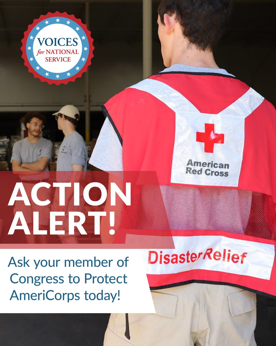 statecommission's tweet photo. DYK that @WHOMB is currently withholding $200M in FY25 @AmeriCorps funds & the President’s FY26 budget proposes to eliminate all #NationalService funding? Help #SaveAmeriCorps. Tell Congress to #Stand4Service: release the funds & protect FY26 funding https://t.co/WvNKniecrM https://t.co/a3faRbVoSK