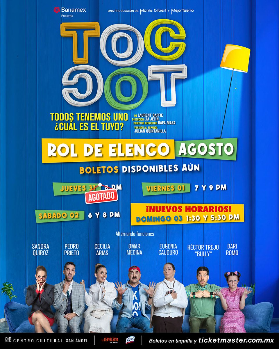 #PasesDobles para "TOC TOC" DOMINGO a las 1:30 P.M.

📍 Centro Cultural San Ángel 

Dinámica:
⭐Fav y RT
⭐Like y Comenta el siguiente video:
instagram.com/reel/DMu_rsxSK…
⭐Nombre completo con captura de pantalla del paso anterior.

⚠️Ganadores al azar

#UrbanPopMx🎙