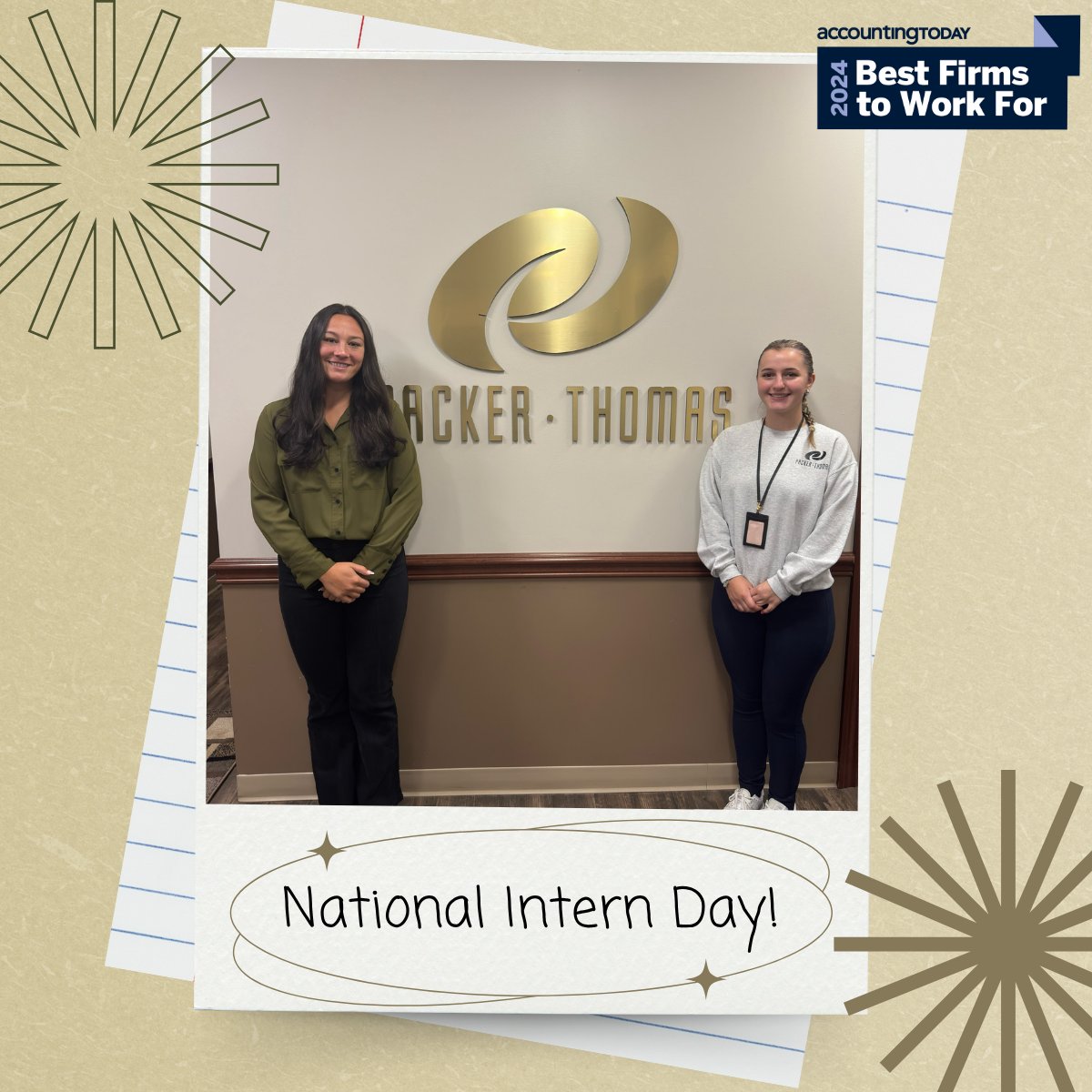 PackerThomasCPA's tweet photo. Happy National Intern Day to our amazing Client Accounting Service (CAS) interns, Alexis and Krista! ✨📝 We’re grateful for your dedication and all the hard work you bring to the team.

#NationalInternDay #PTProud https://t.co/5VJOAj3JB6