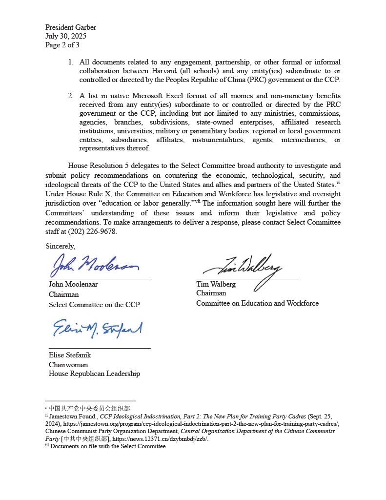 NEW: A congressional investigation has uncovered new ties between Harvard and the Chinese Communist Party, including the school's years-long role in training rising CCP elites.