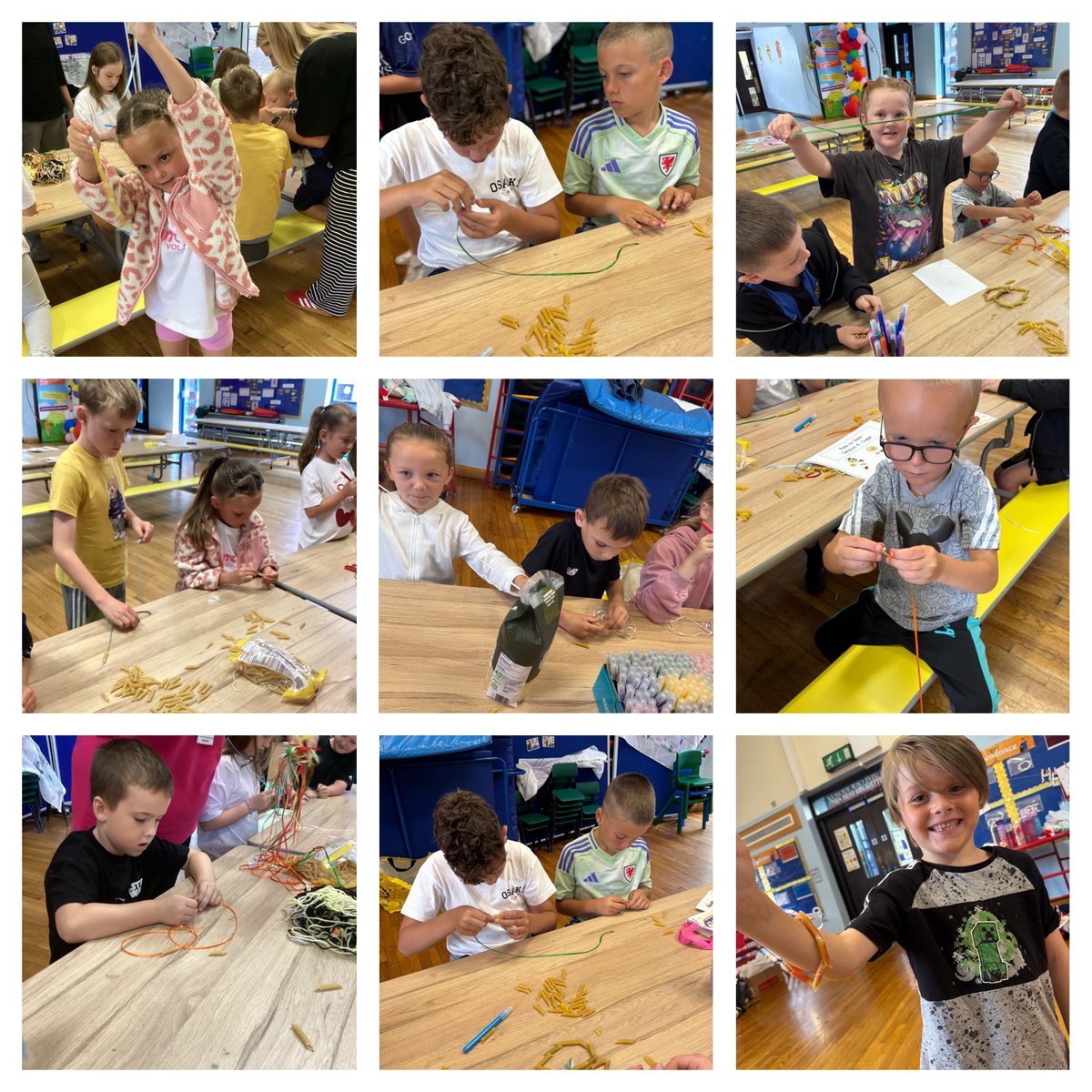 IA 2.1 - Well-being, care, support and guidance Food and Fun Day 9 Pasta with a Twist! We turned dry noodles into dazzling necklaces today as our creativity took centre stage! With pasta of every shape and colour, we designed our own unique jewellery.