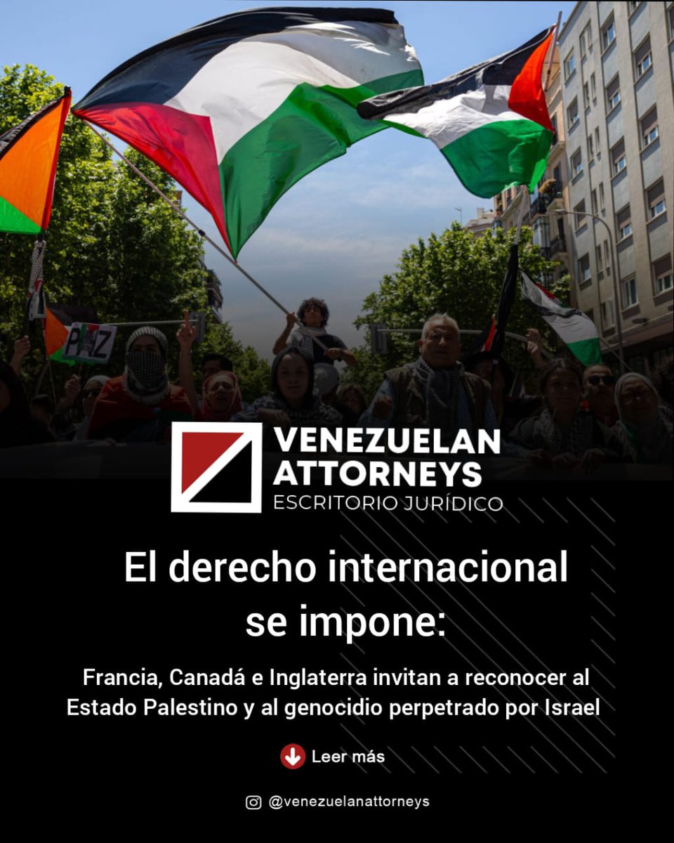 venattorneys's tweet photo. Aunque ha existido durante milenios, han tenido que ser víctimas de un exterminio sostenido y transmitido en vivo, para que los gobiernos de 14 países del primer mundo se dignaran a reconocer a Palestina, finalmente, como un Estado.
Lea más en...
https://t.co/I3QgPpMPF0 https://t.co/i7zjzVRx95