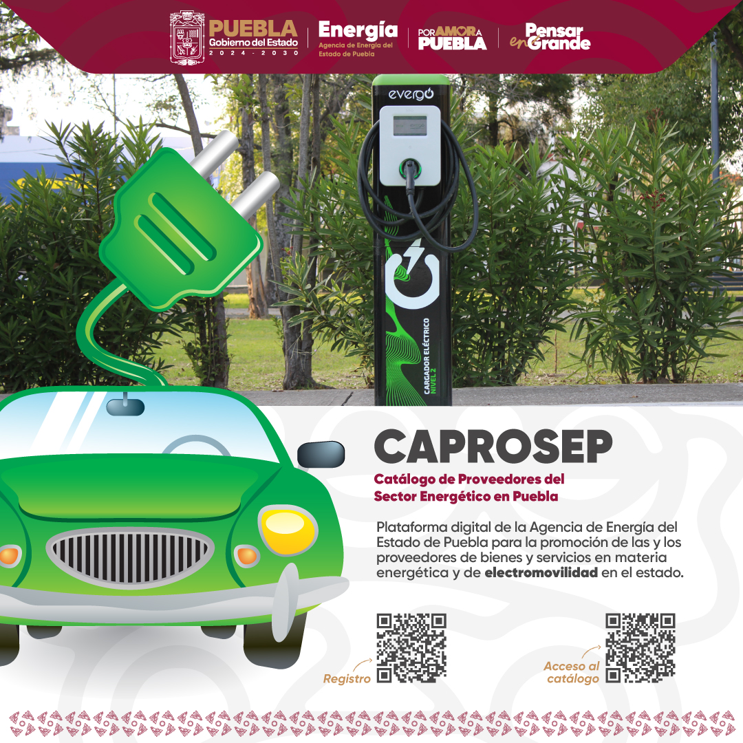 Agencia de Energía del Estado de Puebla (@energiapuebla) on Twitter photo ¡El futuro se mueve con energía limpia! La electromovilidad ya tiene su espacio en el #CAPROSEP del <a href="/Gob_Puebla/">Gobierno de Puebla</a>.
Si buscas proveedores confiables de productos o servicios relacionados con vehículos eléctricos, cargadores, infraestructura o soluciones tecnológicas, consulta el ¡El futuro se mueve con energía limpia! La electromovilidad ya tiene su espacio en el #CAPROSEP del <a href="/Gob_Puebla/">Gobierno de Puebla</a>.
Si buscas proveedores confiables de productos o servicios relacionados con vehículos eléctricos, cargadores, infraestructura o soluciones tecnológicas, consulta el