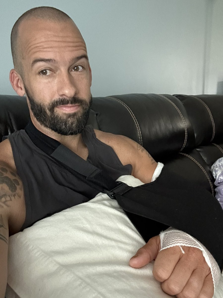 Derek Sutor (@coachsutor) on Twitter photo As <a href="/PostMalone/">Post Malone</a> sang 🎶”Man, I just wanna go flex…”🎶
Unfortunately, won’t happen for at least 6 weeks, lol.
Been MIA for few days, just got home from a family reunion & had surgery on a torn bicep. Looking forward to rehab, but for now, it’s a lot of rest & Netflix. 😁 As <a href="/PostMalone/">Post Malone</a> sang 🎶”Man, I just wanna go flex…”🎶
Unfortunately, won’t happen for at least 6 weeks, lol.
Been MIA for few days, just got home from a family reunion & had surgery on a torn bicep. Looking forward to rehab, but for now, it’s a lot of rest & Netflix. 😁