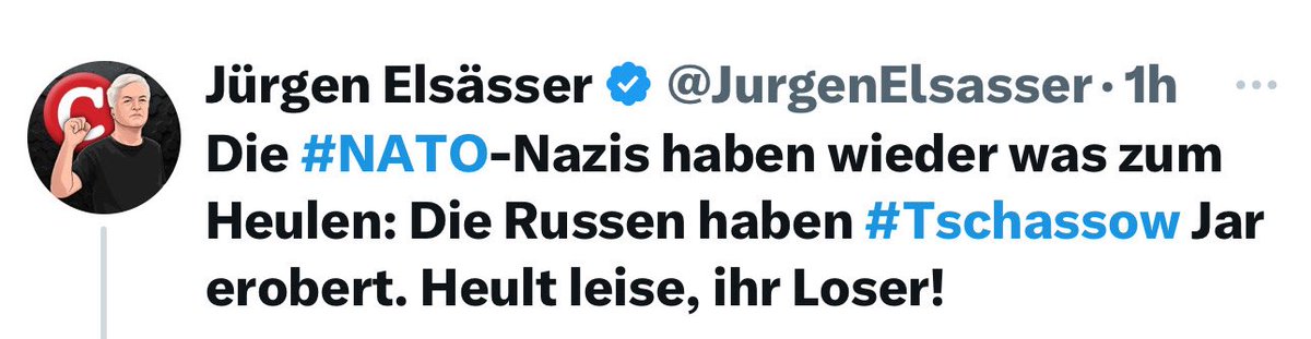 Vic (@vic_010100) on Twitter photo .<a href="/JurgenElsasser/">Jürgen Elsässer</a> – Beeindruckend, wie man sich öffentlich entmenschlichen kann, ohne es zu merken. Wer Tod, Leid und Kriegsverbrechen feiert, entlarvt nicht andere, sondern nur sich selbst.
Man muss schon tief gesunken sein, um den Angriff auf eine zerstörte Stadt mit Spott zu .<a href="/JurgenElsasser/">Jürgen Elsässer</a> – Beeindruckend, wie man sich öffentlich entmenschlichen kann, ohne es zu merken. Wer Tod, Leid und Kriegsverbrechen feiert, entlarvt nicht andere, sondern nur sich selbst.
Man muss schon tief gesunken sein, um den Angriff auf eine zerstörte Stadt mit Spott zu
