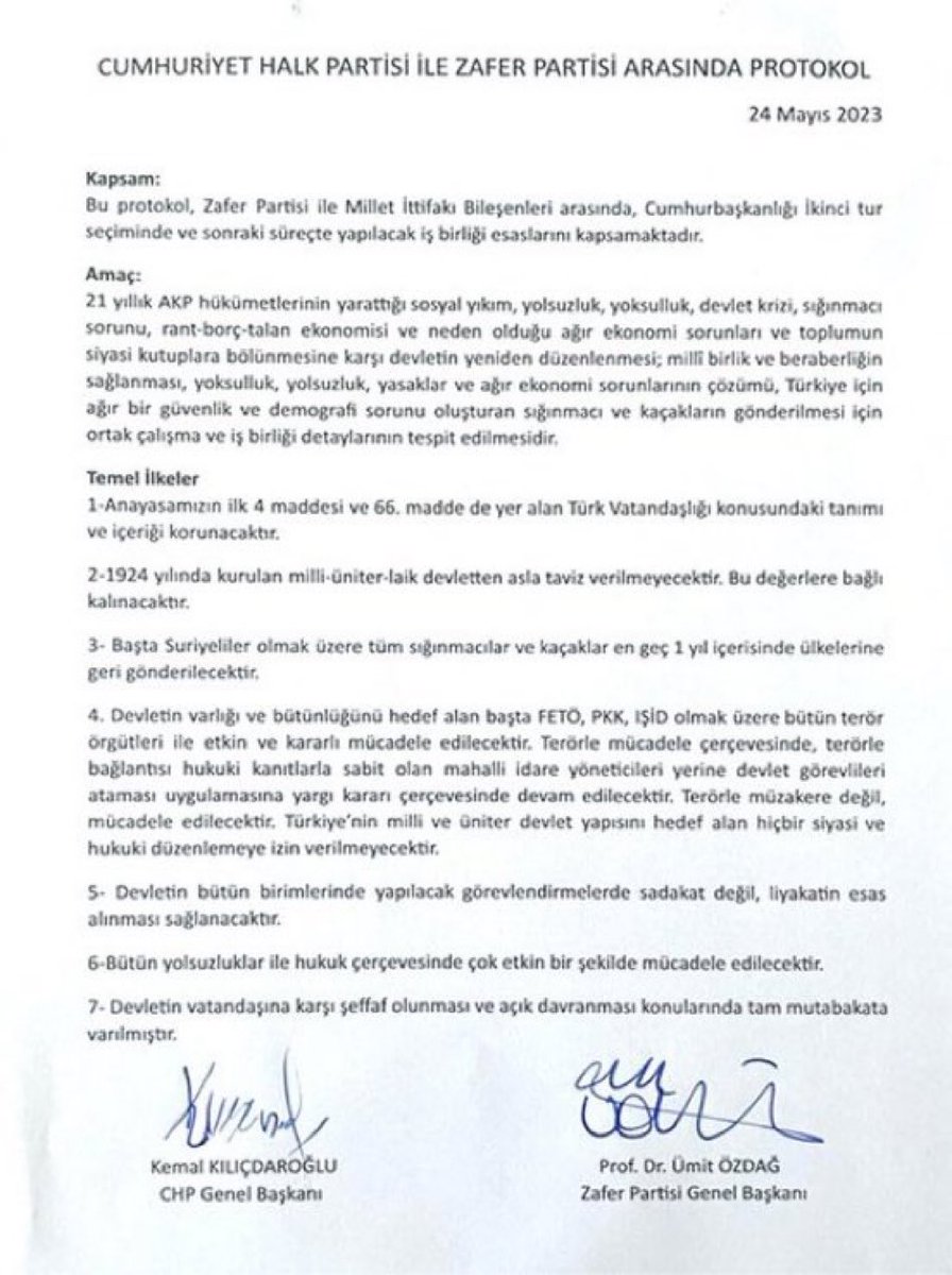 0.5 oyla chp’ye cumhuriyeti koruma protokolü imzalatması makara mıydı ya… :Ddd