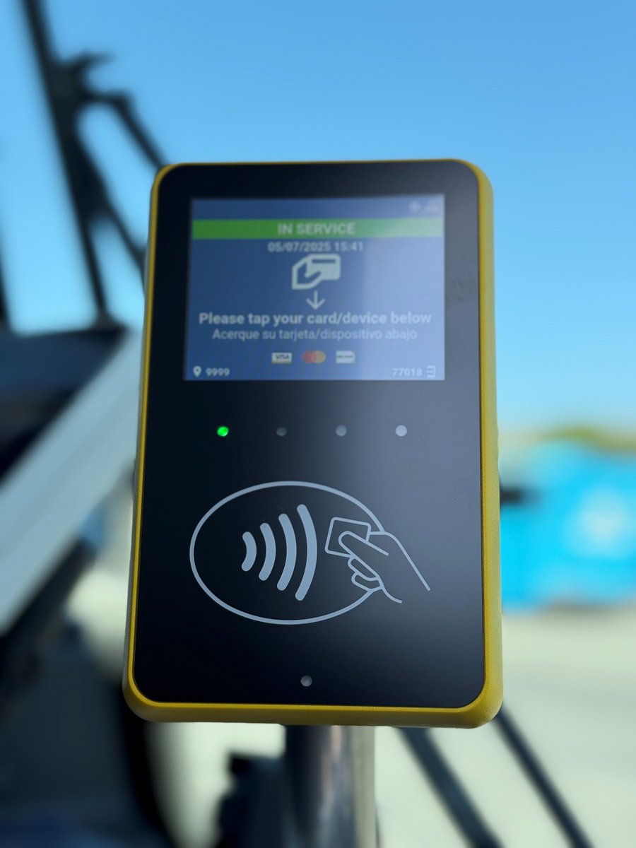 Tap2Ride is our new contactless payment option available onboard VCTC Intercity buses. With Tap2Ride, you can now pay your fare using:
- Debit/Credit card
- Visa or Mastercard
- Mobile wallets: Apple Pay, Samsung Pay, Google Pay, and Fitbit Pay

Learn more:goventura.org/pay/
