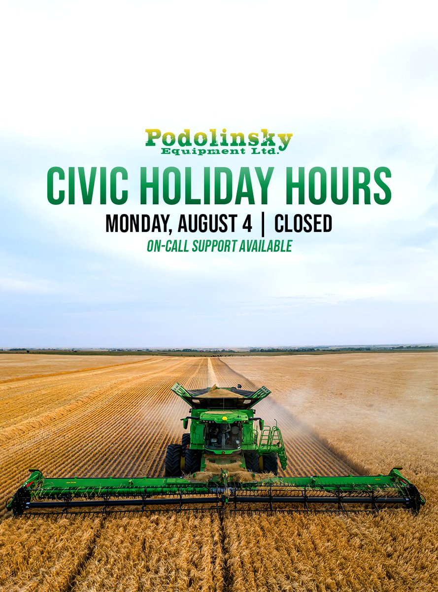 Civic Holiday Weekend Update

We’ll be closed Monday, August 4th for the long weekend, but we’re open regular hours the rest of the weekend.

Need help? On-call Parts &amp; Service support will still be available.

Wishing everyone a safe and sunny holiday! ☀️