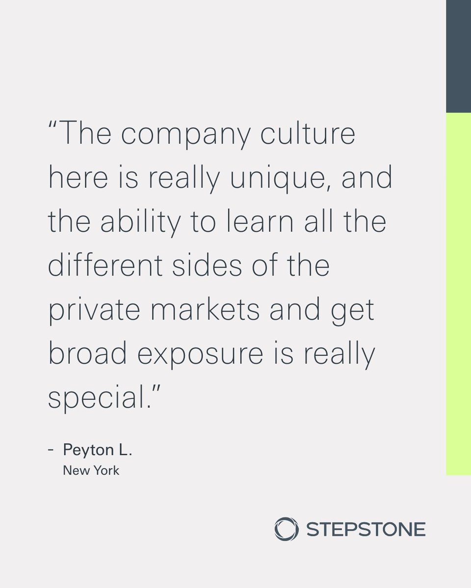 stepstonegroup's tweet image. Today, we recognize the contributions of our 2025 Summer Intern Class at #StepStone. We take pride in creating an environment where early career talent can gain meaningful experience, build lasting relationships, and explore the many pathways within private markets.

To our