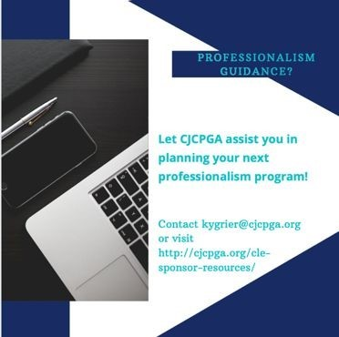 Chief Justice's Commission On Professionalism (@cjcpga) on Twitter photo For assistance with planning your professionalism program, please contact @cjcpga’s Executive Director at kygrier@cjcpga.org or visit cjcpga.org/cle-sponsor-re…. For assistance with planning your professionalism program, please contact @cjcpga’s Executive Director at kygrier@cjcpga.org or visit cjcpga.org/cle-sponsor-re….
