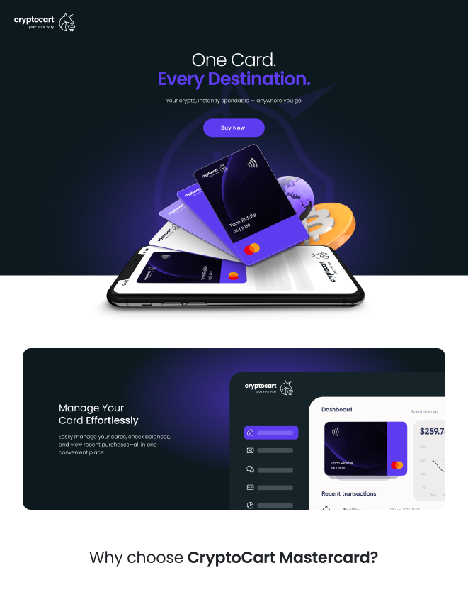 CryptoCartCC's tweet image. That’s right, the CryptoCart Mastercard is coming 💳
And it is nothing like that's currently out there. As promised in telegram, here’s your sneak peeks of what's to come. 👇
We’re now in the final stages of bringing our most exciting release to life. A one card balance, usable…