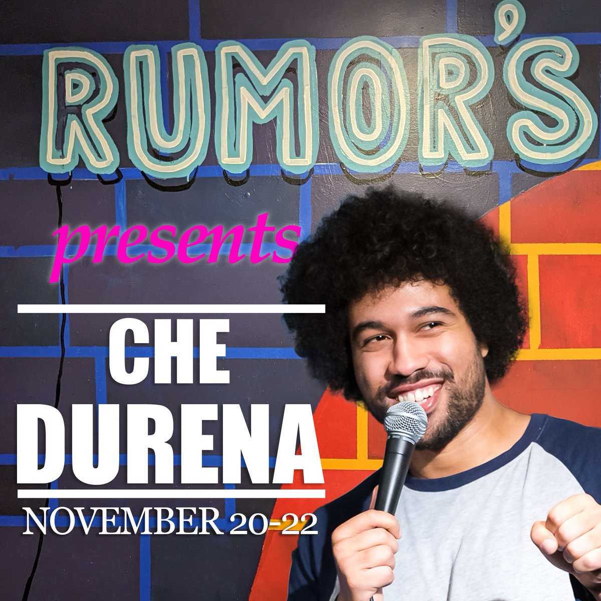 Tickets are now on sale for Che Durena!

rumorscomedyclub.com/events/1753907…