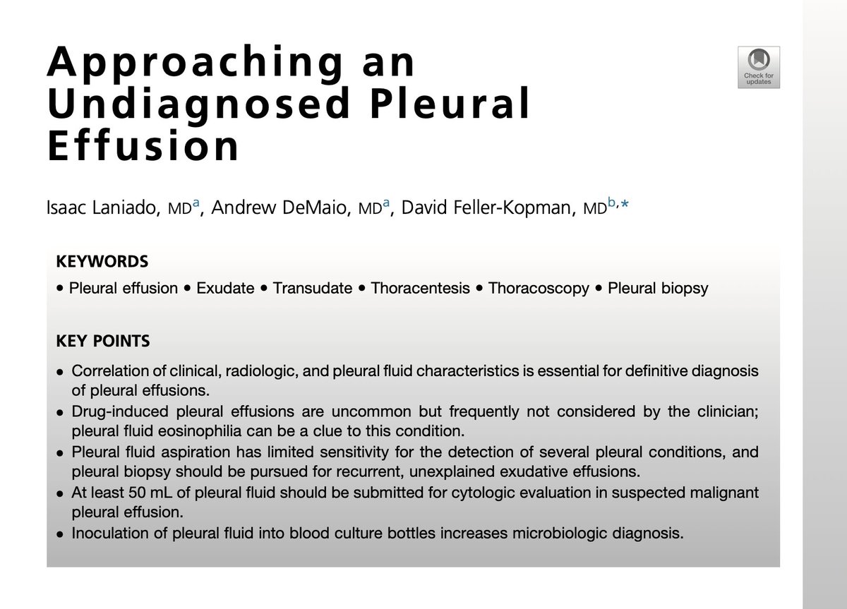 Excited to share the article, "Approaching an Undiagnosed #PleuralEffusion," co-authored by our amazing #InterventionalPulmonology team! 🫁 This piece offers key insights into diagnosing pleural effusions. 

#PCCM #MedEd #LungCancer 
🔗 bit.ly/3IFBDGV