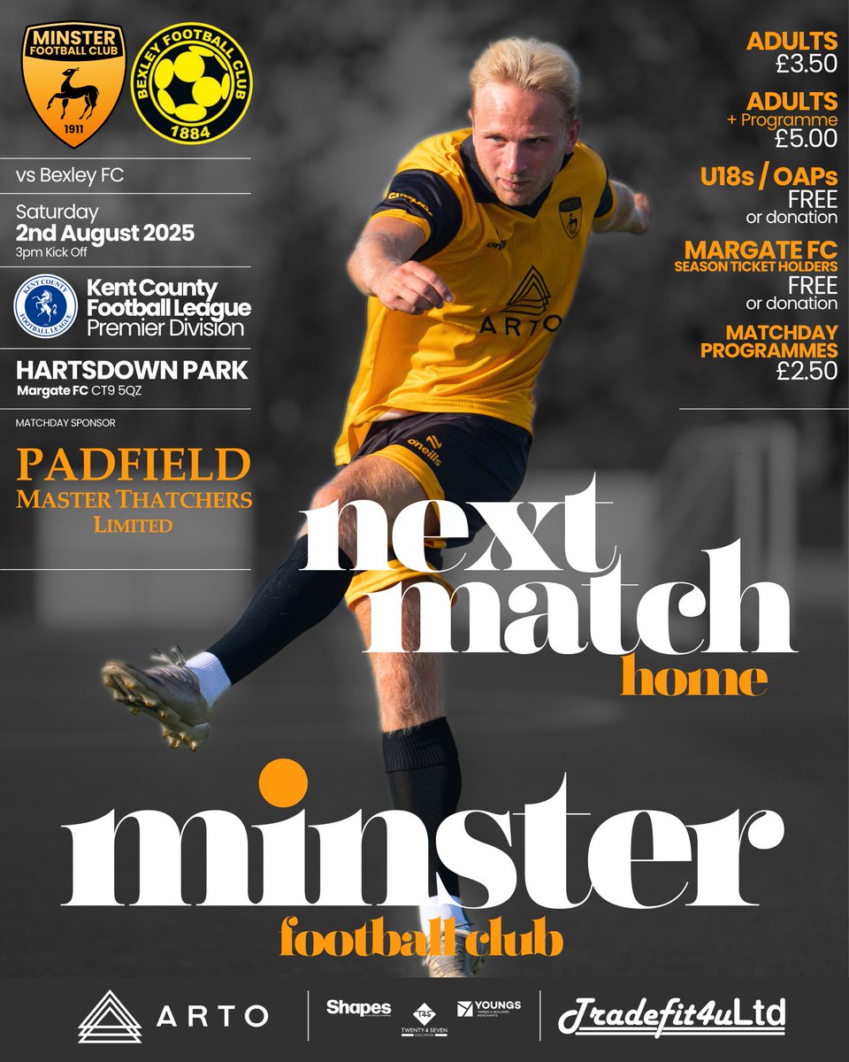 Minster FC (@minsterfc1911) on Twitter photo 1st GAME OF THE NEW SEASON !
π <a href="/Bexleyfc_/">Bexley Football Club π</a>
π <a href="/KCFL1516/">Kent County FL News</a> Premier Division
π
02 Aug 25
β° 3pm Kick off
ποΈ Hartsdown Park (<a href="/margate_fc/">Margate FC</a>)
πCT9 5QZ
<a href="/tradefit4u/">Trade fit 4u ltd</a>
#ArtoLifeSciencesTalent
<a href="/shapes_team/">shapesteam</a>
<a href="/T4S_Education/">Twenty4Seven Education</a>
#YoungsTBM
πΈ cadan boynton photography
#mcmxi #iloveminster 1st GAME OF THE NEW SEASON !
π <a href="/Bexleyfc_/">Bexley Football Club π</a>
π <a href="/KCFL1516/">Kent County FL News</a> Premier Division
π
02 Aug 25
β° 3pm Kick off
ποΈ Hartsdown Park (<a href="/margate_fc/">Margate FC</a>)
πCT9 5QZ
<a href="/tradefit4u/">Trade fit 4u ltd</a>
#ArtoLifeSciencesTalent
<a href="/shapes_team/">shapesteam</a>
<a href="/T4S_Education/">Twenty4Seven Education</a>
#YoungsTBM
πΈ cadan boynton photography
#mcmxi #iloveminster