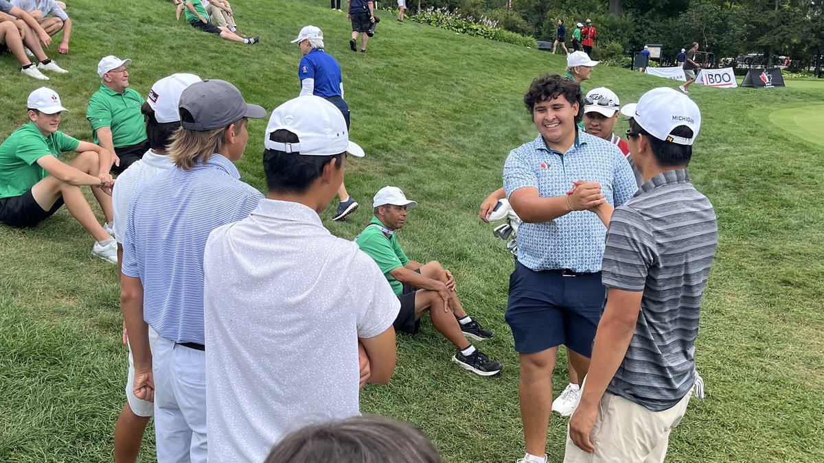 Here at <a href="/RoyalOttawaGC/">The Royal Ottawa Golf Club</a> for the close of the Men’s Am. Ottawa’s own Isaiah Ibit birdies his final three holes to force a playoff with Australian Declan O’Donovan. 

Playoff about to get underway.