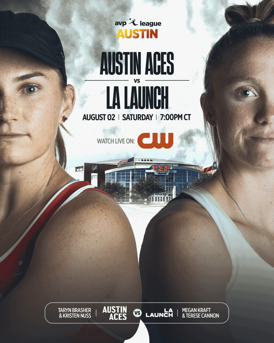Saturday Showdown.
Brasher/Nuss (Austin Aces) vs Cannon/Kraft (LA Launch) — 7PM CT on The CW.