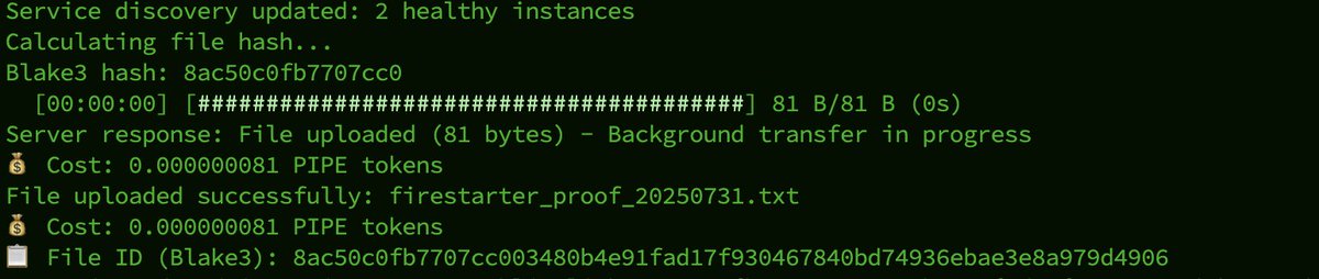 Alneraya (@annyanets) on Twitter photo Running my Firestarter Storage node. Swapped SOL → PIPE and uploaded proof. 🚀
Proof link: us-west-00-firestarter.pipenetwork.com/publicDownload…
#PipeNetwork #FirestarterStorage <a href="/pipenetwork/">Pipe Network</a> Running my Firestarter Storage node. Swapped SOL → PIPE and uploaded proof. 🚀
Proof link: us-west-00-firestarter.pipenetwork.com/publicDownload…
#PipeNetwork #FirestarterStorage <a href="/pipenetwork/">Pipe Network</a>