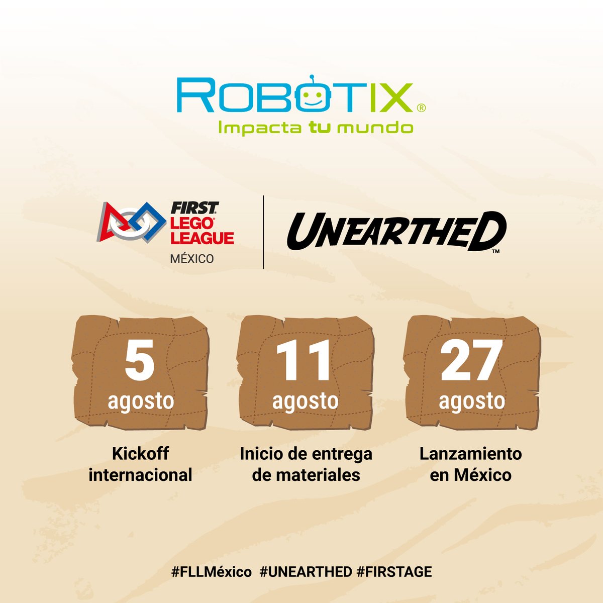 SoyRobotiX's tweet image. Algo grande está a punto de comenzar…

La Temporada #UNEARTHED de FIRST LEGO League llega para transformar la manera en que niñas, niños y jóvenes aprenden, exploran y resuelven desafíos del mundo real.

¿Tu escuela ya está lista para sumarse?

¡Inscríbanse cuanto antes!