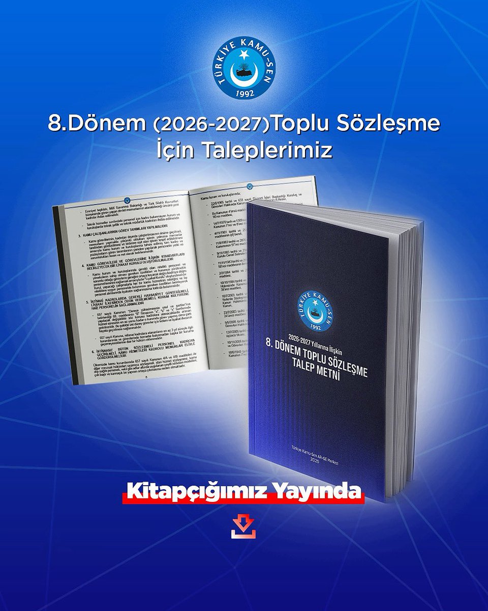 📢 8. Dönem Toplu Sözleşme Taleplerimizi Yayınladık!

Konfederasyonumuz ve bağlı 11 sendikamızın kamu çalışanları için hazırladığı 8. Dönem Toplu Sözleşme taleplerine web sitemiz üzerinden ulaşabilirsiniz.

Bu kapsamlı metin; ücret artışlarından sosyal haklara, çalışma