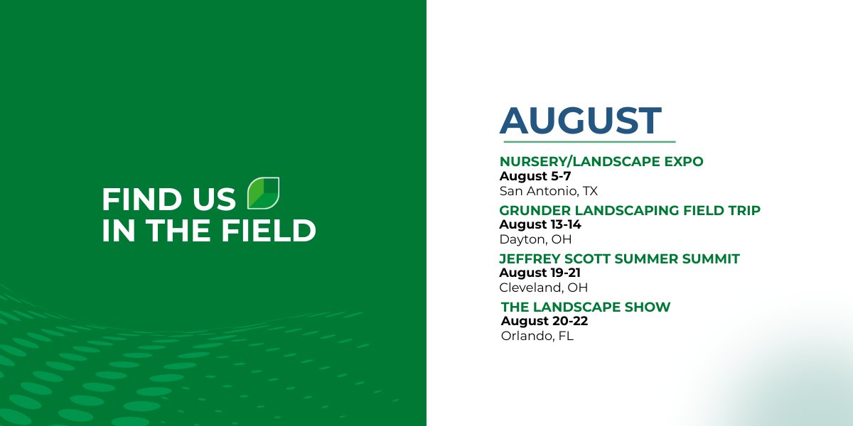We're hitting the road for August. Our team will be at four big green‑industry events this month with <a href="/LandscapeTexas/">TNLA</a>, <a href="/GrowGroup_/">The Grow Group</a>, <a href="/LeadersEdge/">Leadersedge</a>, and @fngla. See where you can #FindUsInTheField: servicetitan.info/46mCUfU

#Landscaping #AspireSoftware