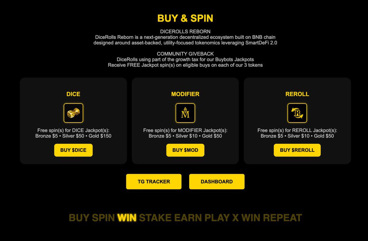 DICE
dicerolls.fun

DiceRolls Reborn is a next-generation decentralized ecosystem built on BNB chain, designed around asset-backed, utility-focused tokenomics leveraging SmartDeFi technology. At its core, the ecosystem is powered by a synergistic three-token structure —
