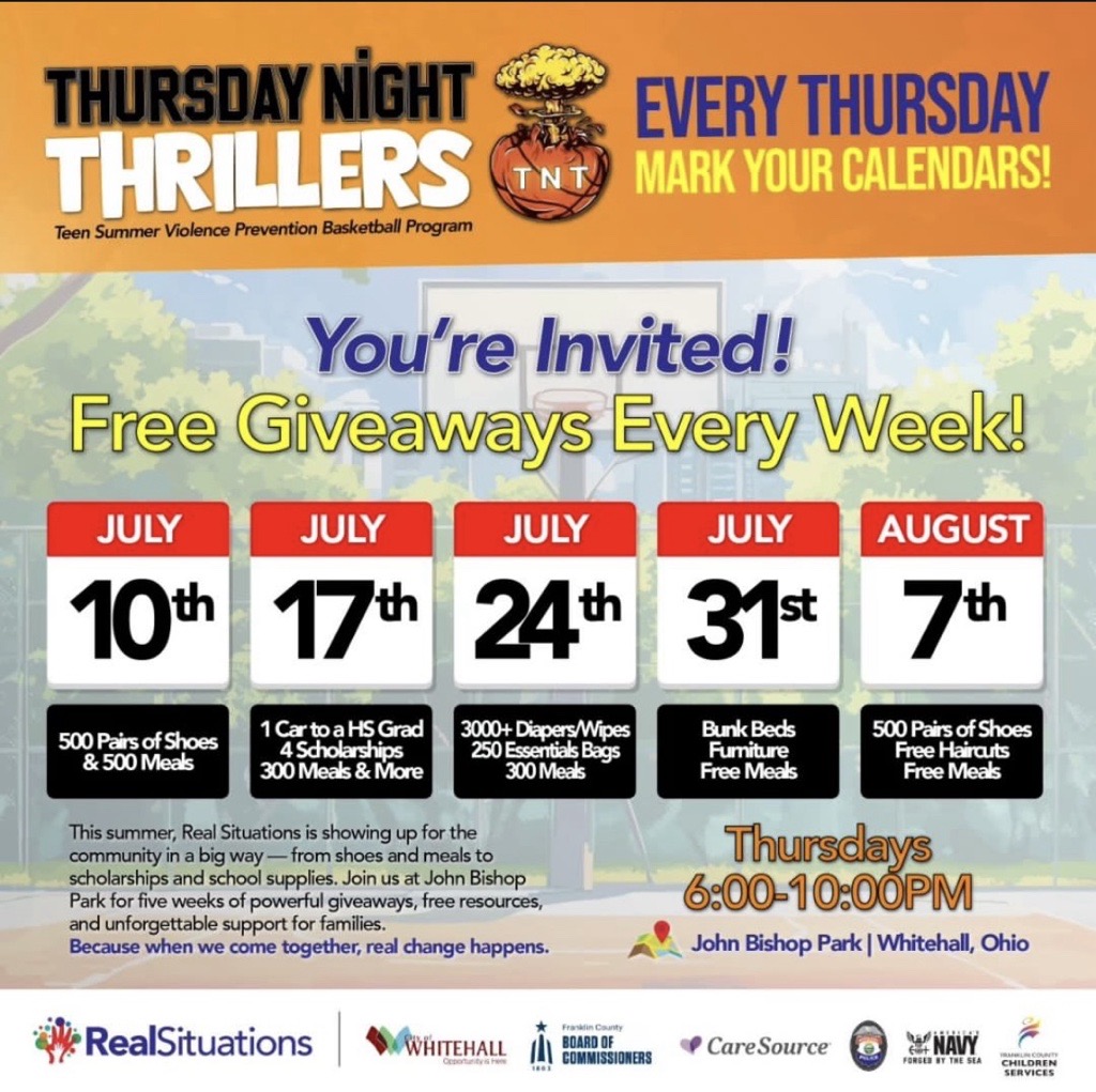 Thursday Night Thrillers continues!

This week’s focus is on making homes more comfortable. Come grab bunk beds, furniture, and free meals for your family!

📍 John Bishop Park, Whitehall
🗓 Thursday, July 31 | 6 PM – 10 PM

Because when we come together, real change happens.