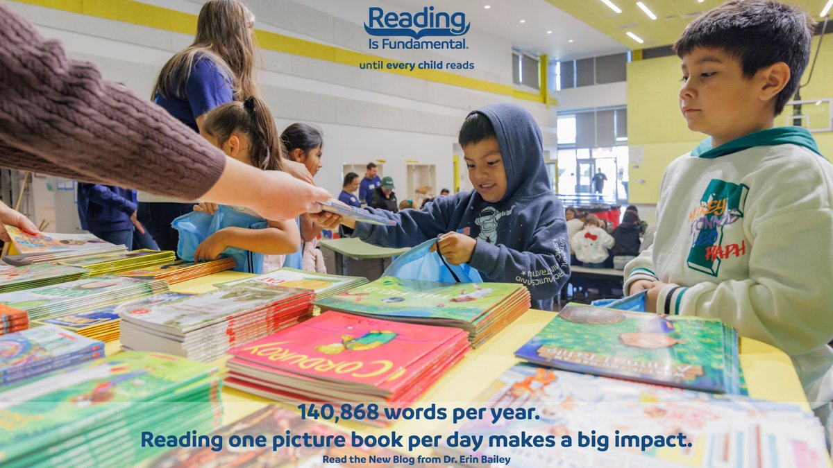 Reading Is Fundamental (@rifweb) on Twitter photo Reading one picture book per day makes a big impact. Comparatively, 2-to 3-year-old children who are read aloud to daily hear approximately 140,868 words per year compared to 2,214 words per year for children read to less than once per week. From the blog:bit.ly/46ccjlD Reading one picture book per day makes a big impact. Comparatively, 2-to 3-year-old children who are read aloud to daily hear approximately 140,868 words per year compared to 2,214 words per year for children read to less than once per week. From the blog:bit.ly/46ccjlD