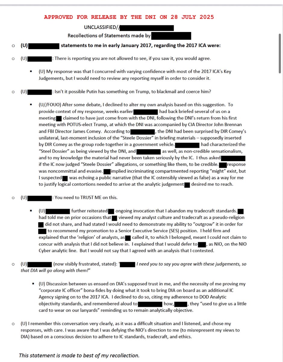 Real_RobN's tweet image. 🚨🚨 THIS IS DNI Tulsi Gabbard:

Holy Sh*t—

A whistleblower fought for six years to expose this — all while facing threats and blackmail by Obama officials for refusing to fall in line and help manufacture a piece of garbage.

•   Whistleblower: DNI James Clapper and other…