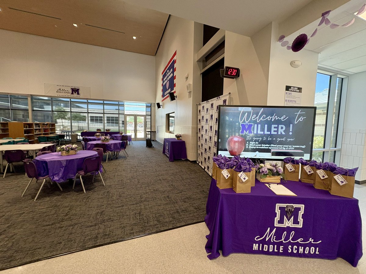 What an amazing day <a href="/MillerSMCISD/">Doris Miller Middle School</a> !
We had the pleasure of welcoming our new Miller teachers to campus &amp; giving them a warm introduction to all things Miller!  We’re excited to have these incredible educators join our team! Thank you <a href="/aplusfcu/">A+FCU</a> for breakfast!  <a href="/marlynyoung/">Dr.Young#LearningRocks</a>
