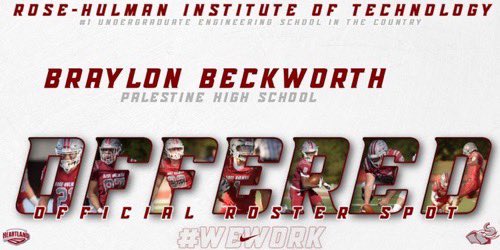 All GLORY to GOD! After a great conversation with <a href="/CoachMas_35/">Jalen Masden</a> I’m blessed to receive an offer from <a href="/RoseHulmanFB/">Rose-Hulman Football</a> #WeWork #Engineering 

🧃🧃🧃🧃🧃🧃🧃

<a href="/Palestine_FB/">Palestine Football</a> <a href="/CoachJamesReyes/">Coach James Reyes</a> <a href="/RecruitsCenTex/">Coach Jimmy Andrews</a> <a href="/EmpowerRecruits/">Empower Student Athletes</a> <a href="/SacrificeINC/">Sacrifice Training</a> <a href="/BrysonTuckerD/">Bryson Tucker</a> <a href="/ST_SAYMEOE/">Eric</a> <a href="/ChosenByChasity/">Ms. Rogers 💋</a>