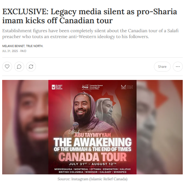TOTAL SILENCE from <a href="/CBCNews/">CBC News</a> or hypocrite <a href="/Dave_Eby/">David Eby</a> as this Islamist imam tours Canada pushing Sharia from Ottawa to Vancouver.

But <a href="/seanfeucht/">Sean Feucht</a> holds a Christian concert and they LOSE THEIR MINDS.

It's open season on Christians but Islam is off limits

junonews.com/p/exclusive-le…