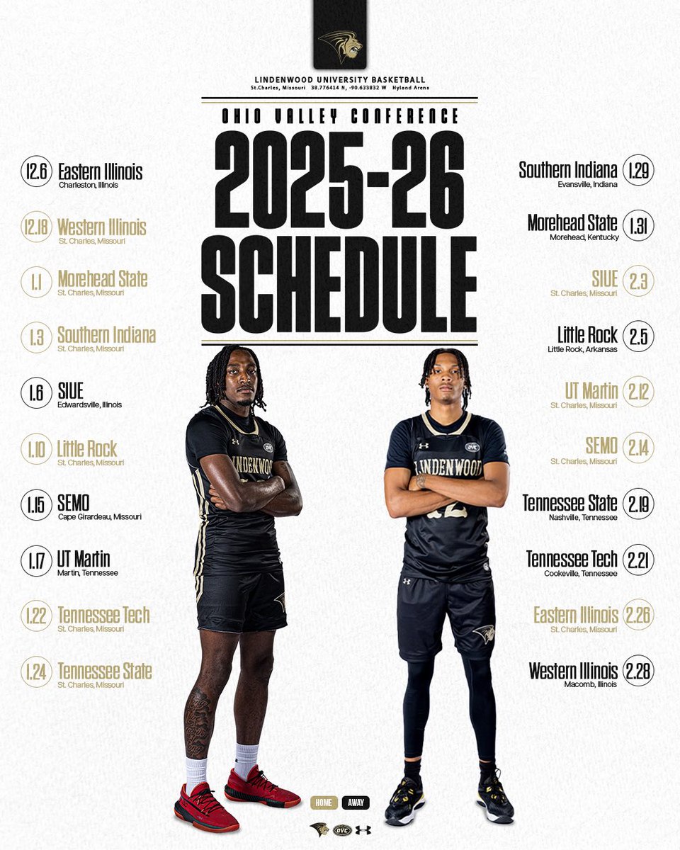 Lindenwood Athletics (@lu_lions) on Twitter photo The <a href="/LUMensBball/">Lindenwood Menโs Basketball</a> team will tip off the 2025-2026 OVC Conference Schedule on December 6th at EIU ๐
๐ | tinyurl.com/mv6ff9ar
#NewLevel x #OVCit The <a href="/LUMensBball/">Lindenwood Menโs Basketball</a> team will tip off the 2025-2026 OVC Conference Schedule on December 6th at EIU ๐
๐ | tinyurl.com/mv6ff9ar
#NewLevel x #OVCit