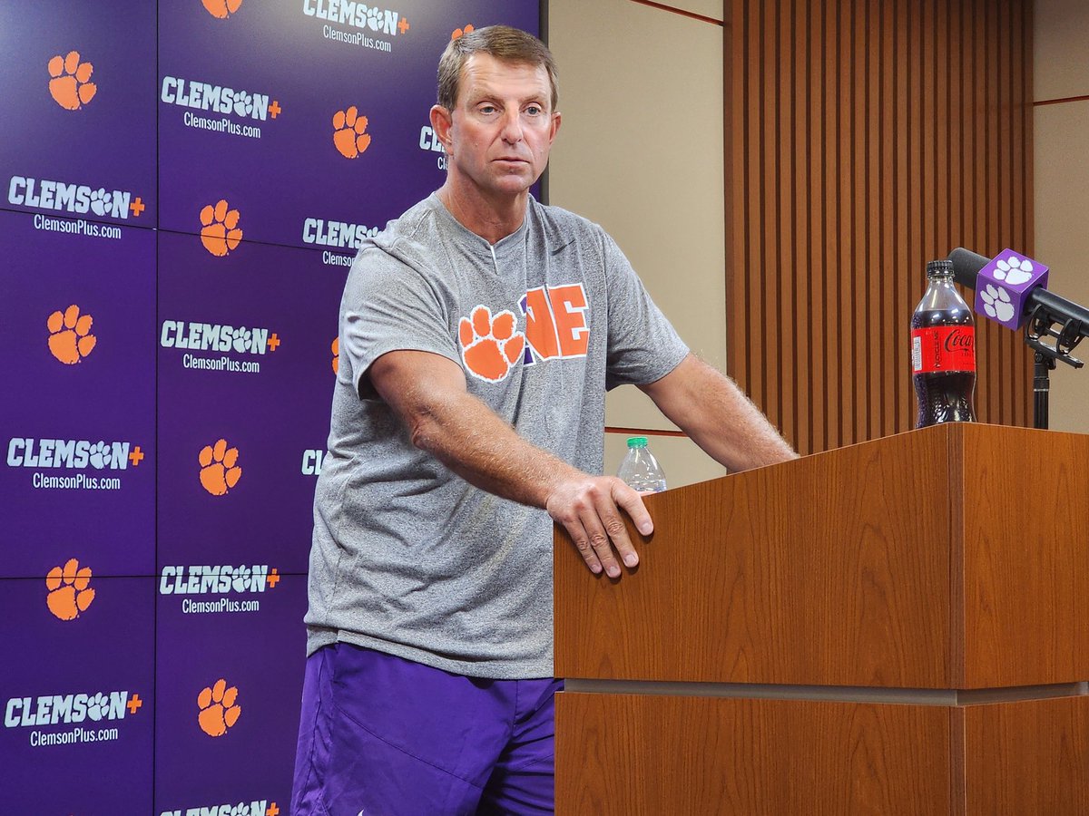 Dabo Swinney is here to talk the first day of fall camp.