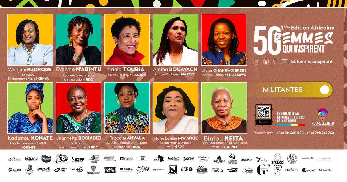 50 FEMMES QUI INSPIRENT (@50femmes) on Twitter photo #JIFA2025. Voici les 10 femmes africaines qui inspirent dans la catégorie
Militante. Leur voix est une arme : elles portent les luttes de millions.
#FemmesEngagées #VoixDesSansVoix
<a href="/MLMwange/">@MARIE LOUISE MWANGE</a> <a href="/AWLNetwork/">AWLNetwork</a> <a href="/prisca_manyala/">Prisca MANYALA</a> <a href="/AminaBouayach/">Amina Bouayach</a> <a href="/UN_BintouKeita/">Bintou Keita</a> <a href="/Kadiatoukonate9/">Kadiatou Konate</a> #JIFA2025. Voici les 10 femmes africaines qui inspirent dans la catégorie
Militante. Leur voix est une arme : elles portent les luttes de millions.
#FemmesEngagées #VoixDesSansVoix
<a href="/MLMwange/">@MARIE LOUISE MWANGE</a> <a href="/AWLNetwork/">AWLNetwork</a> <a href="/prisca_manyala/">Prisca MANYALA</a> <a href="/AminaBouayach/">Amina Bouayach</a> <a href="/UN_BintouKeita/">Bintou Keita</a> <a href="/Kadiatoukonate9/">Kadiatou Konate</a>