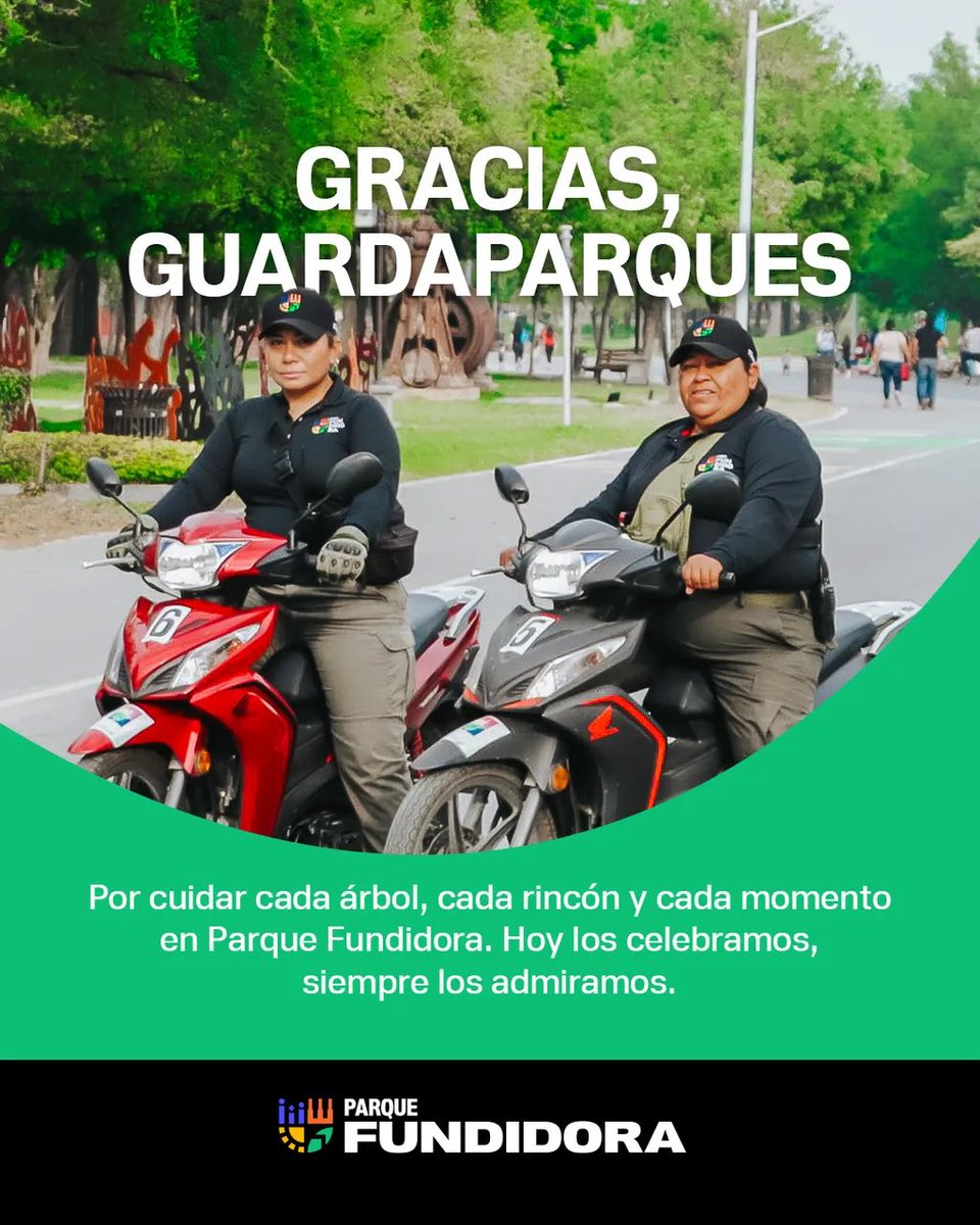 ¡Hoy es el día mundial de los guardaparques! 👮🏻👮🏻‍♂️🌳🔐

Y en Parque Fundidora queremos reconocer su ardua labor 🙌🏻 ¡Gracias por cuidar y preservar la flora y fauna del parque! 🤗🌳 

#ParqueFundidora #GuardaParques #Parques #Bosques #Monterrey #NuevoLeón