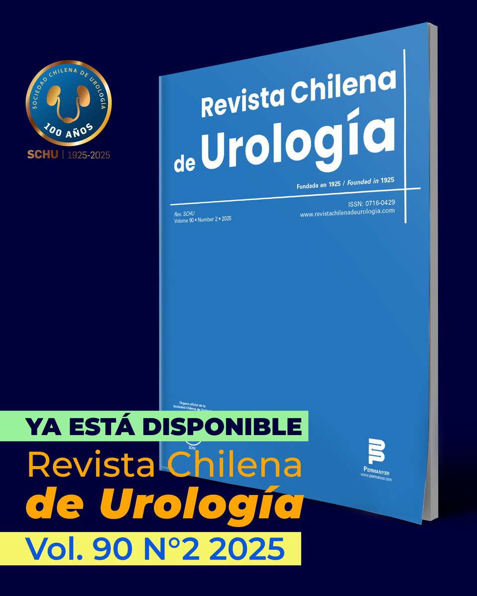📖 Ya está online el Vol. 90, N° 2 de #RevistaSCHU.
Incluye un artículo original, tres trabajos de ingreso, dos reportes de casos clínicos y Actas del consenso sobre Guías de Práctica Clínica para el manejo del cáncer de próstata en Chile.👇🏻
revistachilenadeurologia.com/index.php