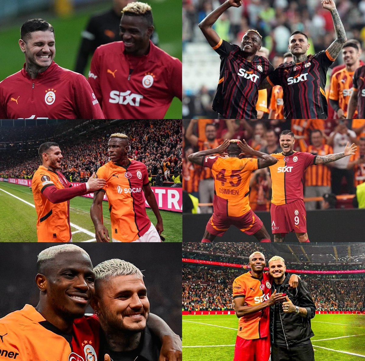 Victor Osimhen ve Mauro İcardi. Şuan Dünyada en elit takımlarda dahi olmayan bir Santrafor ikilisine sahibiz. Gerek birlikte, gerek ayrı ayrı Şampiyonlar Ligi seviyesi bir ikili. Biri Napoli diğeri İnter'i uçurdular ve bize gelip efsane oldular. Çok fazla heyecanlıyız. 💛❤️🦁🇳🇬🇦🇷