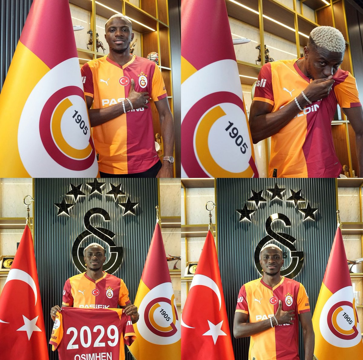 Parçalı formanın daha çok yakıştığı çok az oyuncu gördüm. Daha fazla yakışanı olduysa bile Victor Osimhen kadar hakeden olmamıştır herhalde. Böylesine büyük bir Süperstarın, Avrupanın en pahalı ve kaliteli golcülerinden birinin resmen bizim oyuncumuz olması çok değerli. 💛❤️🦁🇳🇬