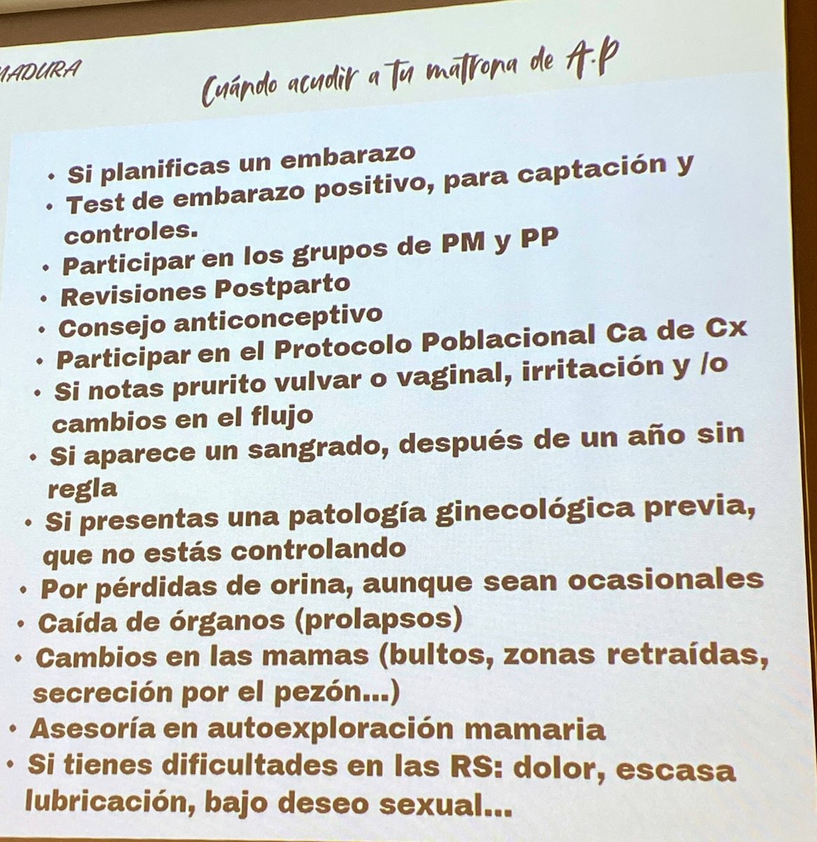Maximo Muñiz Alvarez (@maximuniza) on Twitter photo Sesiones formativas desde la Dirección de Gestión de Cuidados y Enfermería del <a href="/CAHU_Area_V/">CAHU Área Sanitaria V</a>
“Emoción y cuerpo femenino: desde la menarquía al climaterio”. Muchas Gracias Paloma y Belén por trasmitirnos la importante labor de las matronas tanto en el hospital como en A.Primaria. Sesiones formativas desde la Dirección de Gestión de Cuidados y Enfermería del <a href="/CAHU_Area_V/">CAHU Área Sanitaria V</a>
“Emoción y cuerpo femenino: desde la menarquía al climaterio”. Muchas Gracias Paloma y Belén por trasmitirnos la importante labor de las matronas tanto en el hospital como en A.Primaria.