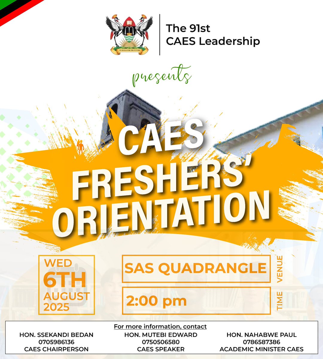 Bedan Ssekandi (@bedanbradanz) on Twitter photo The orientation for the newly admitted students at the mighty college of Agricultural and Environmental Sciences <a href="/MakCAES/">Makerere University CAES</a> is here.
Come on <a href="/SftnbSociety/">Sftnb Society</a>, SFEGS and SAS, as we usher the fresh students into the best college around campus. The orientation for the newly admitted students at the mighty college of Agricultural and Environmental Sciences <a href="/MakCAES/">Makerere University CAES</a> is here.
Come on <a href="/SftnbSociety/">Sftnb Society</a>, SFEGS and SAS, as we usher the fresh students into the best college around campus.