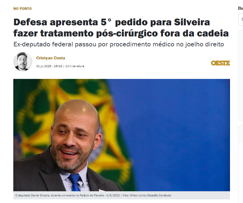 Haja sofrimento!😢 Daniel Silveira está com 82% de perda de capacidade motora, após a cirurgia.
Em início de fisioterapia. 
SOFRÍVEL! Orem por Daniel!🙏
Momento crítico em sua saúde, pós-cirurgia.😷
revistaoeste.com/no-ponto/defes…