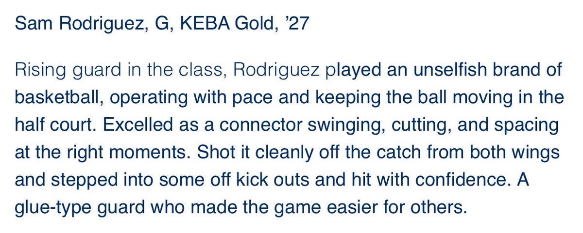 Jackson Kruse (@kruseeliteba) on Twitter photo Thank you to <a href="/RL_HoopsKS/">RecruitLook Hoops Kansas</a> for the write up on our guy <a href="/samrodriguez011/">Samuel Rodriguez</a>. Sam is a scrappy guard who can score at all 3 levels, distributes at a high level and defends 94 ft.
Sam averaged 10.5 ppg, 5.5 apg, 3.8 rpg, 1.8 spg last weekend in the <a href="/RL_Hoops/">RecruitLook Hoops</a> Sunflower Showcase. Thank you to <a href="/RL_HoopsKS/">RecruitLook Hoops Kansas</a> for the write up on our guy <a href="/samrodriguez011/">Samuel Rodriguez</a>. Sam is a scrappy guard who can score at all 3 levels, distributes at a high level and defends 94 ft.
Sam averaged 10.5 ppg, 5.5 apg, 3.8 rpg, 1.8 spg last weekend in the <a href="/RL_Hoops/">RecruitLook Hoops</a> Sunflower Showcase.