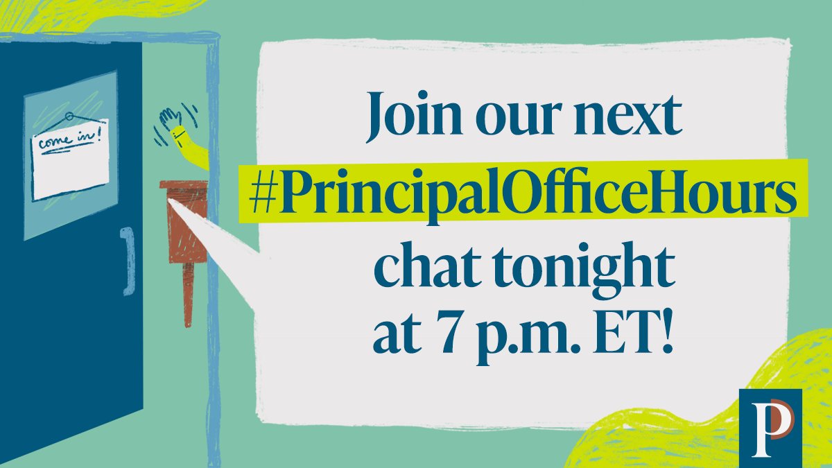 Principal Project (@principalproj) on Twitter photo Tonight's the night, leaders: A special back-to-school #PrincipalOfficeHours chat begins at 7 p.m. ET (4 p.m. PT)!
Join moderators <a href="/melissa_jharvey/">Melissa Harvey</a>, <a href="/AshleyWashEDU/">Ashley Washington M.Ed</a> and <a href="/Inspire2Empowr/">Michael</a> to share your ideas and find new ideas worth trying in your school community. Tonight's the night, leaders: A special back-to-school #PrincipalOfficeHours chat begins at 7 p.m. ET (4 p.m. PT)!
Join moderators <a href="/melissa_jharvey/">Melissa Harvey</a>, <a href="/AshleyWashEDU/">Ashley Washington M.Ed</a> and <a href="/Inspire2Empowr/">Michael</a> to share your ideas and find new ideas worth trying in your school community.