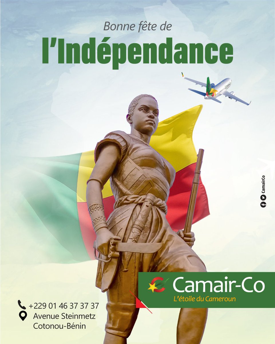 Chaleureuse et fraternelle fête de l’Indépendance à tous les Béninois, du Bénin comme du continent !
#flycamairco