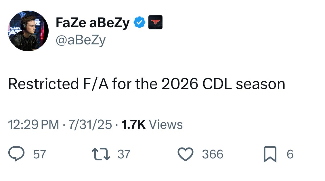 TheFlank's tweet image. 🚨 BREAKING: aBeZy is now RFA!

Following Drazah and Cellium, he is now the third ATL player to enter free agency.