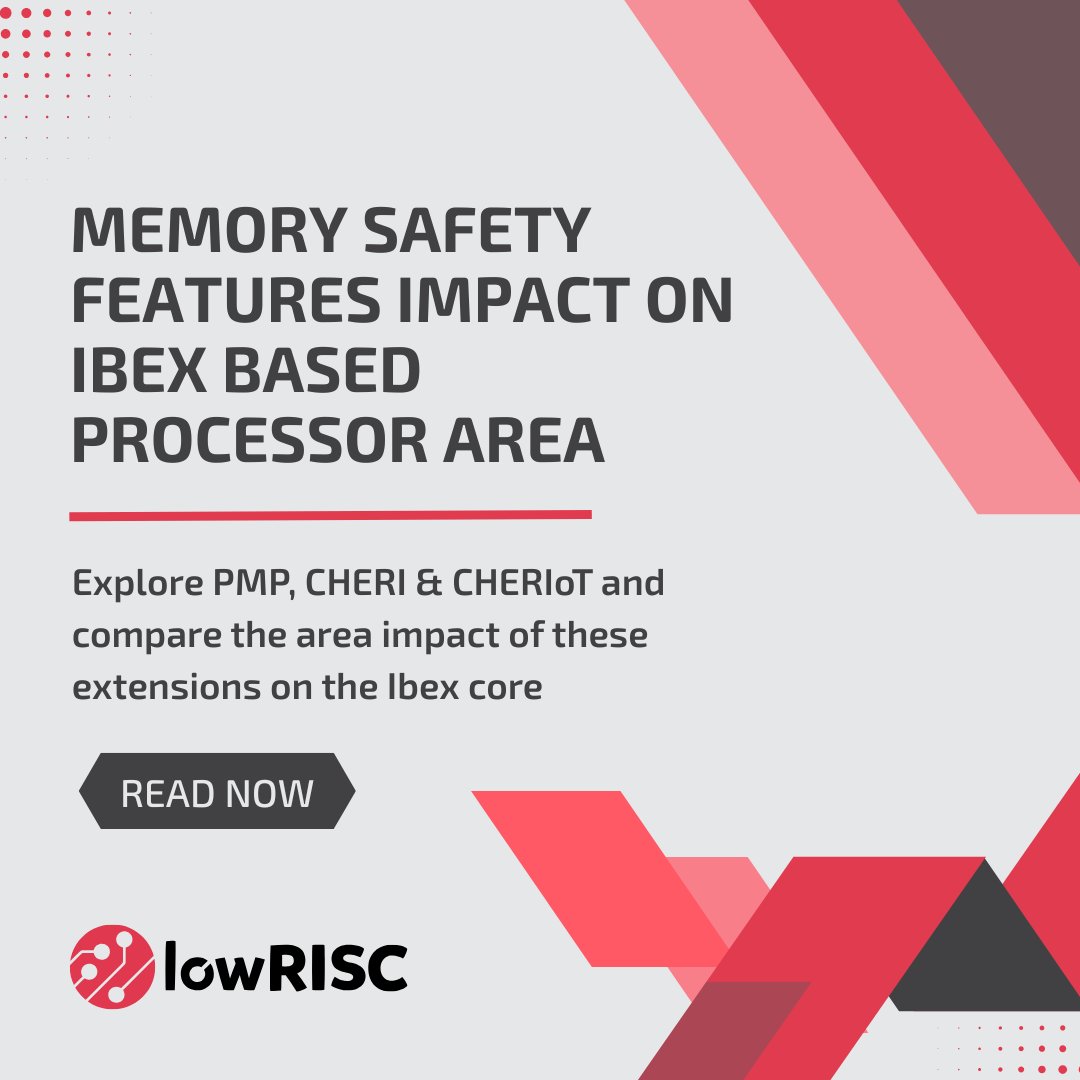 lowRISC's tweet image. As compared to Physical Memory Protection (PMP), CHERI and CHERIoT take a different approach to memory safety. In our blog, we explore these differences and other facets of memory safety features and their impact on the Ibex based processor area: lowrisc.org/news/memory-sa…